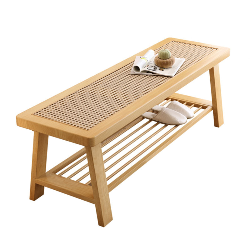 Tropical Seating Bench Rectangle Ash Wood Seating Bench for Bedroom