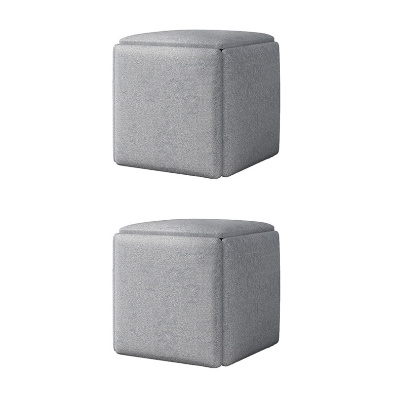 Contemporary Ottoman Square Foot Stool with Wheels for Living Room