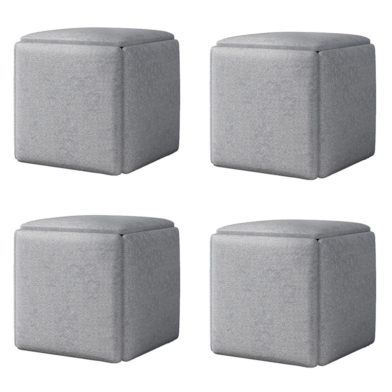Contemporary Ottoman Square Foot Stool with Wheels for Living Room