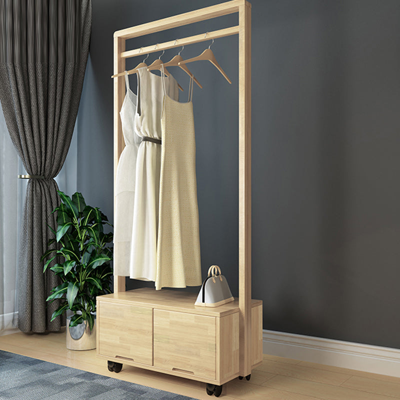 Bedroom Wooden Wardrobe Armoire Modern Movable Armoire with Drawers