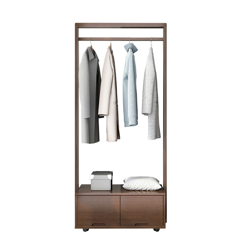 Bedroom Wooden Wardrobe Armoire Modern Movable Armoire with Drawers