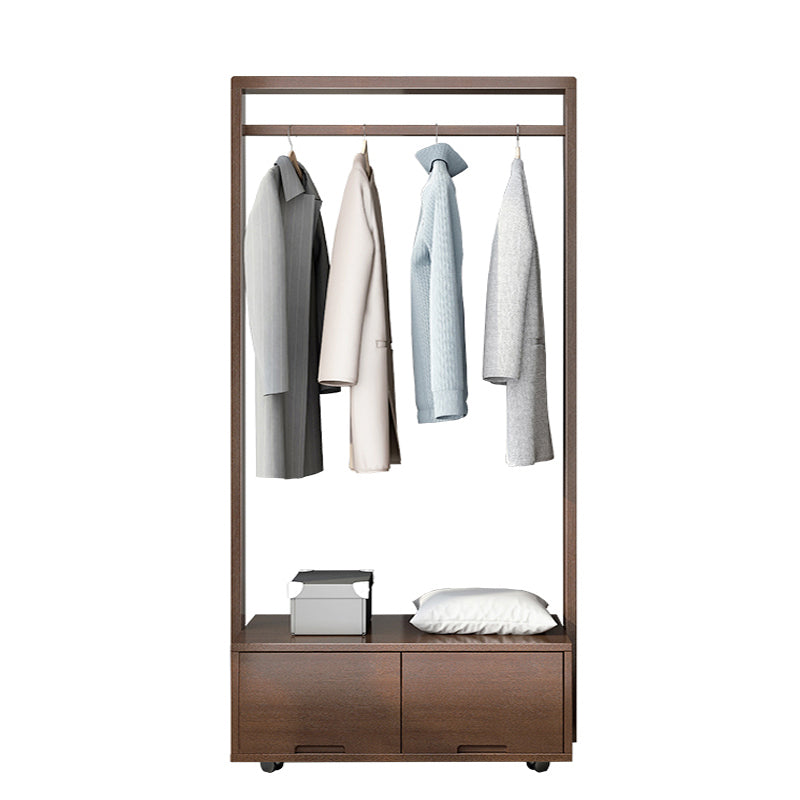 Bedroom Wooden Wardrobe Armoire Modern Movable Armoire with Drawers