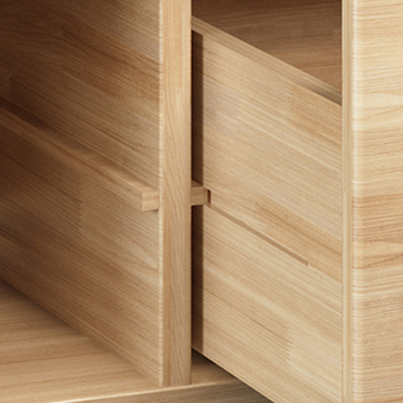 Bedroom Wooden Wardrobe Armoire Modern Movable Armoire with Drawers