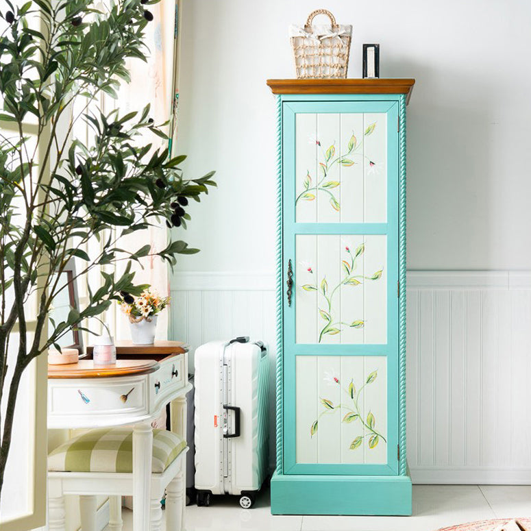 Cottage Style Bedroom Wardrobe Cabinet Wooden Storage Cabinet with Garment Rod