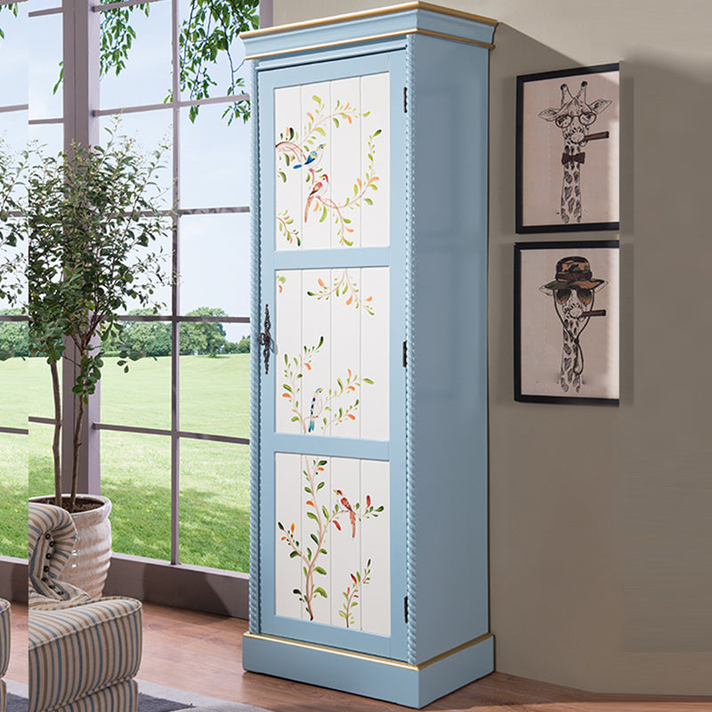 Cottage Style Bedroom Wardrobe Cabinet Wooden Storage Cabinet with Garment Rod