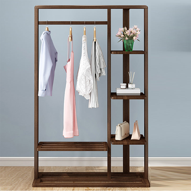 Modern Style Wooden Wardrobe Bedroom Wardrobe Armoire with Garment Rod