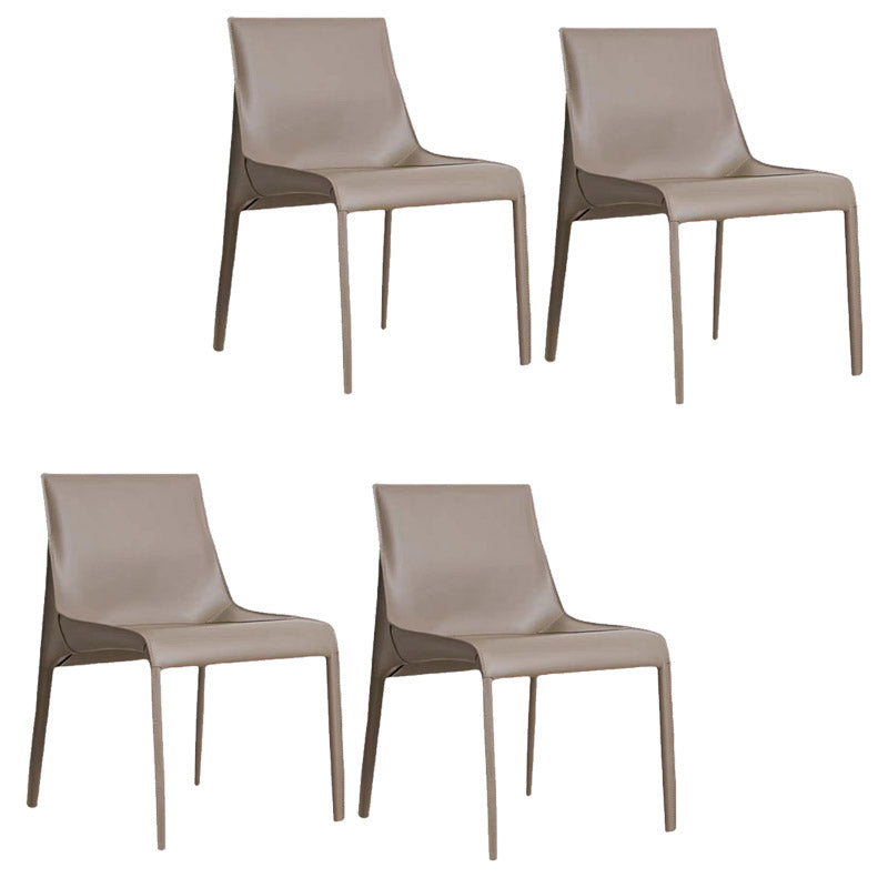 Modern Style Dining Chair Leather Solid Back Side Chair for Dining Room
