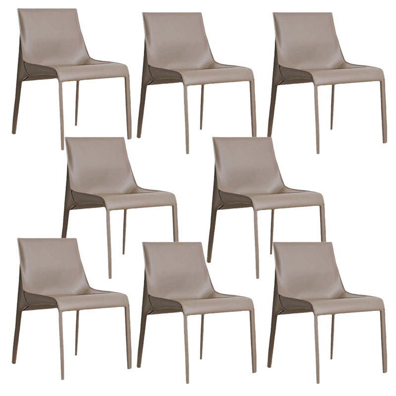 Modern Style Dining Chair Leather Solid Back Side Chair for Dining Room