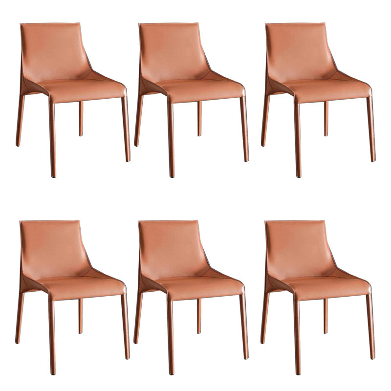 Modern Style Dining Chair Leather Solid Back Side Chair for Dining Room