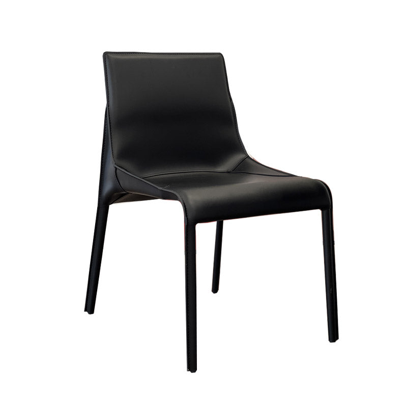 Modern Style Dining Chair Leather Solid Back Side Chair for Dining Room