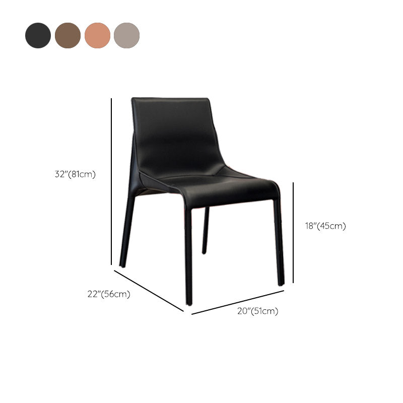 Modern Style Dining Chair Leather Solid Back Side Chair for Dining Room