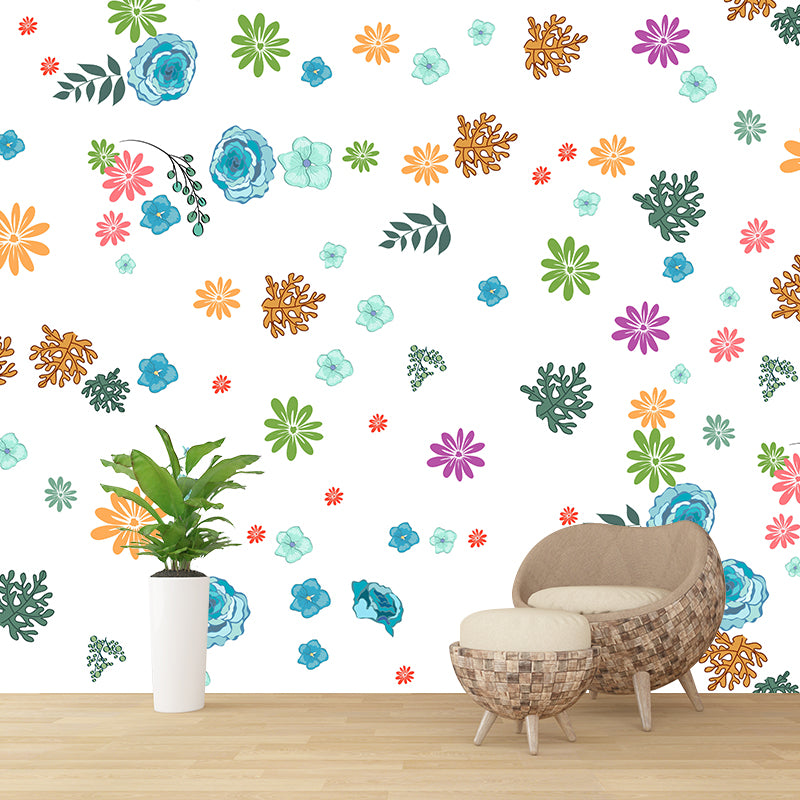 Illustration Stain Resistant Mural Plant Pattern Living Room Wall Mural