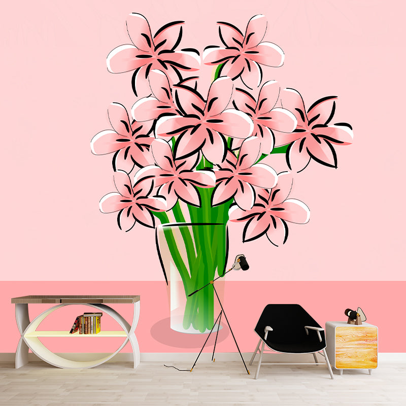Illustration Stain Resistant Mural Plant Pattern Living Room Wall Mural