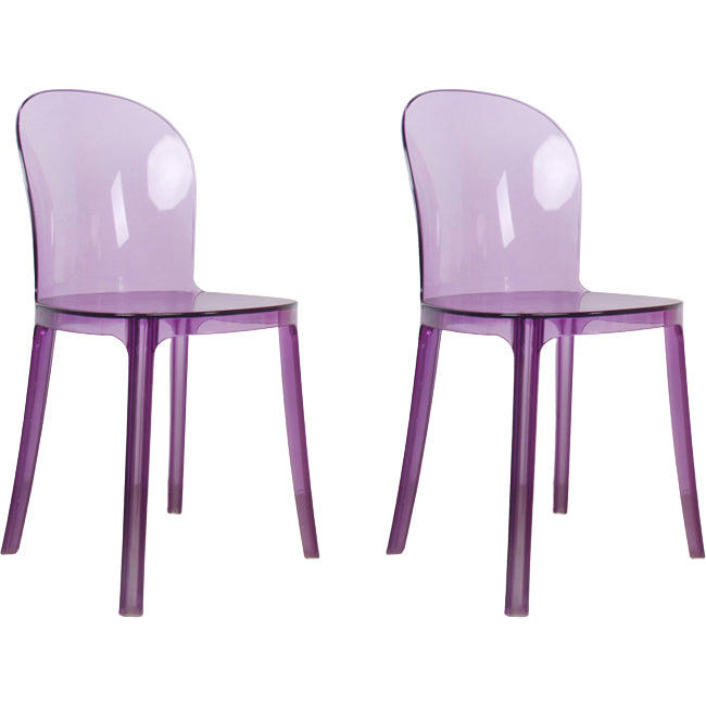 Acrylic Contemporary Kitchen Armless Chairs 16.1" Wide Parsons Chair