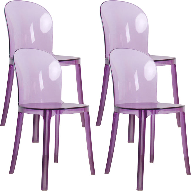 Acrylic Contemporary Kitchen Armless Chairs 16.1" Wide Parsons Chair