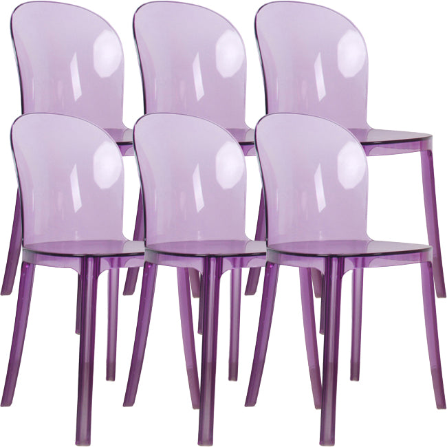 Acrylic Contemporary Kitchen Armless Chairs 16.1" Wide Parsons Chair