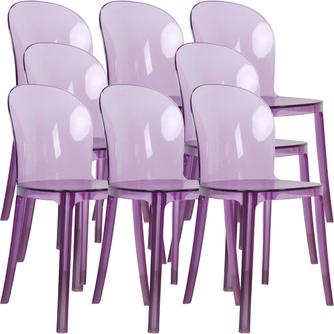 Acrylic Contemporary Kitchen Armless Chairs 16.1" Wide Parsons Chair