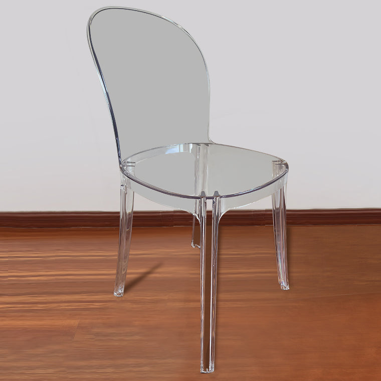 Acrylic Contemporary Kitchen Armless Chairs 16.1" Wide Parsons Chair
