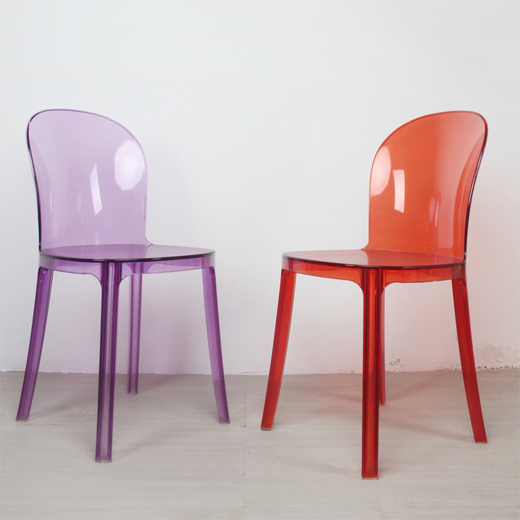 Acrylic Contemporary Kitchen Armless Chairs 16.1" Wide Parsons Chair
