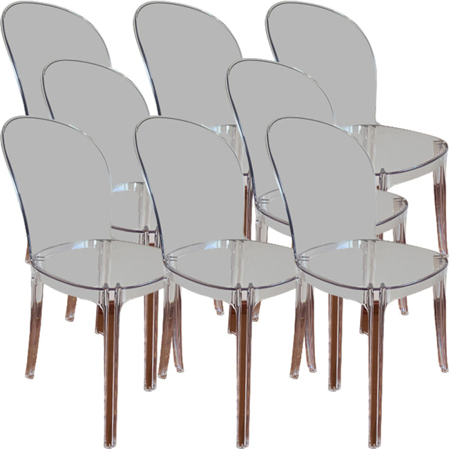 Acrylic Contemporary Kitchen Armless Chairs 16.1" Wide Parsons Chair