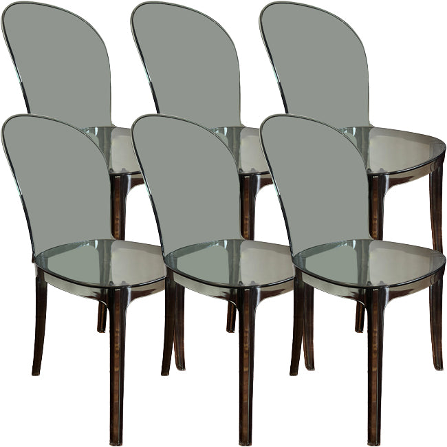 Acrylic Contemporary Kitchen Armless Chairs 16.1" Wide Parsons Chair