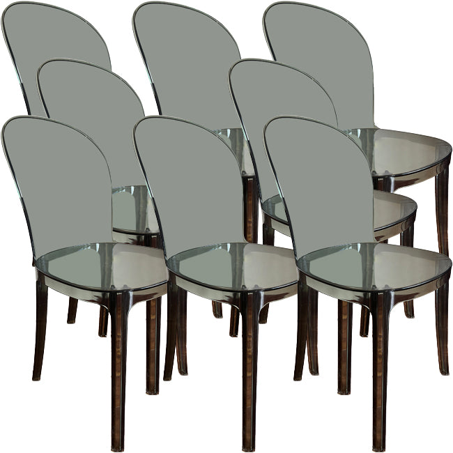 Acrylic Contemporary Kitchen Armless Chairs 16.1" Wide Parsons Chair