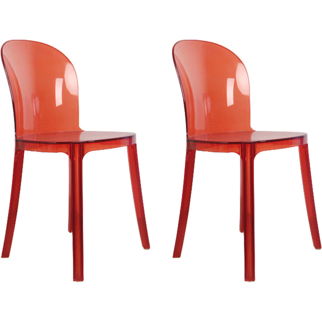 Acrylic Contemporary Kitchen Armless Chairs 16.1" Wide Parsons Chair