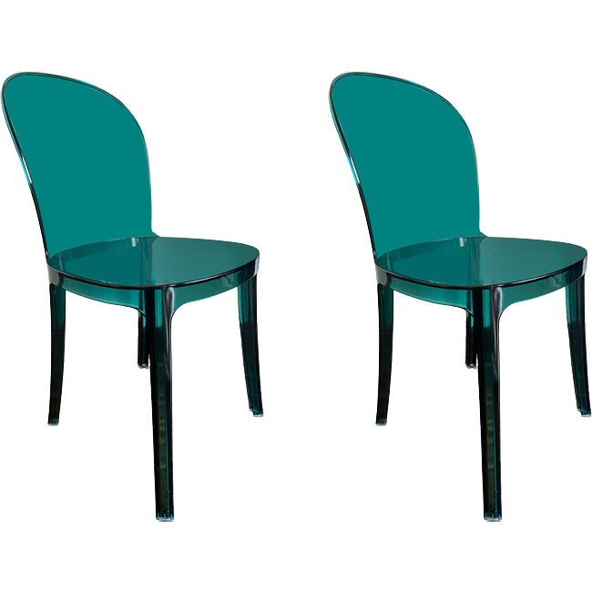Acrylic Contemporary Kitchen Armless Chairs 16.1" Wide Parsons Chair