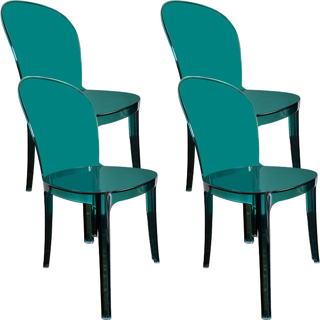 Acrylic Contemporary Kitchen Armless Chairs 16.1" Wide Parsons Chair