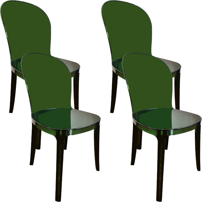 Acrylic Contemporary Kitchen Armless Chairs 16.1" Wide Parsons Chair