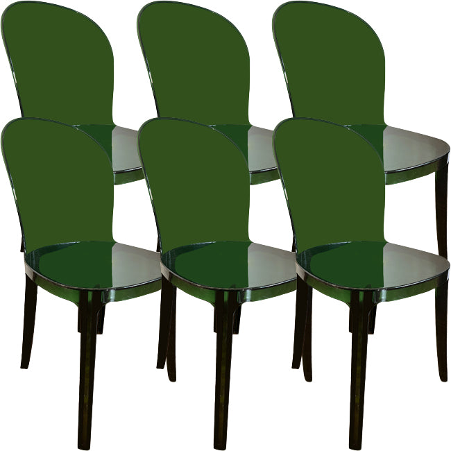 Acrylic Contemporary Kitchen Armless Chairs 16.1" Wide Parsons Chair
