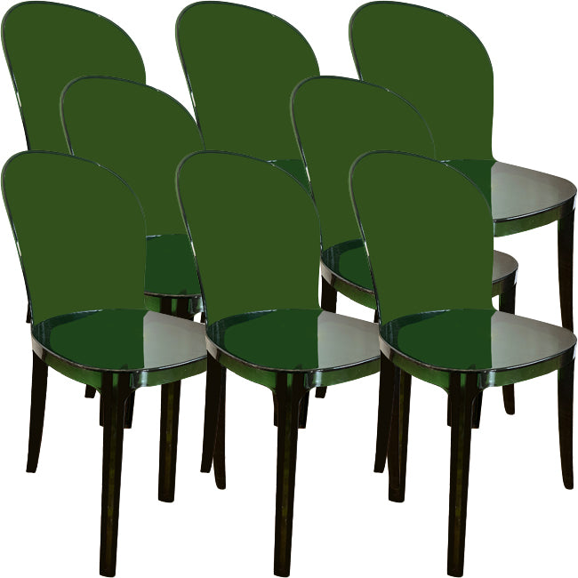 Acrylic Contemporary Kitchen Armless Chairs 16.1" Wide Parsons Chair