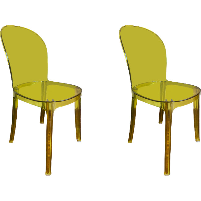 Acrylic Contemporary Kitchen Armless Chairs 16.1" Wide Parsons Chair