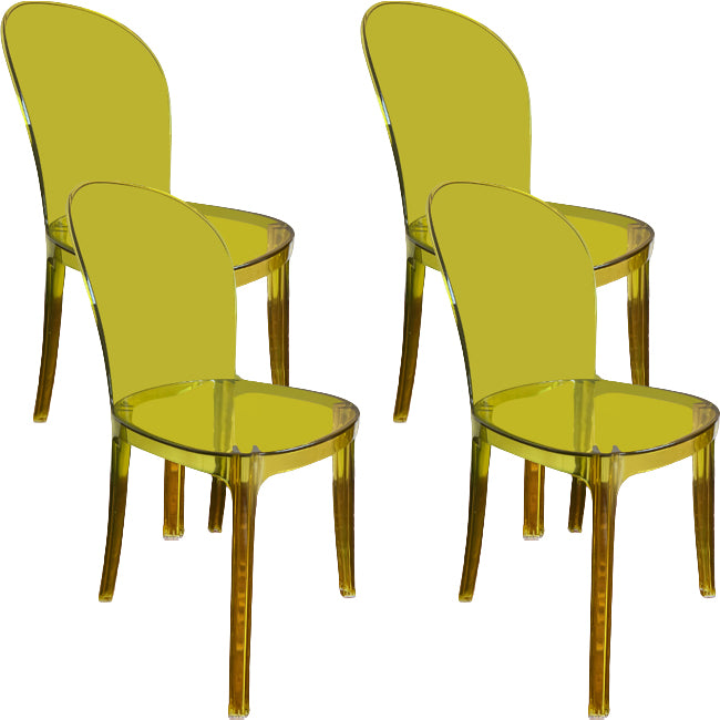 Acrylic Contemporary Kitchen Armless Chairs 16.1" Wide Parsons Chair