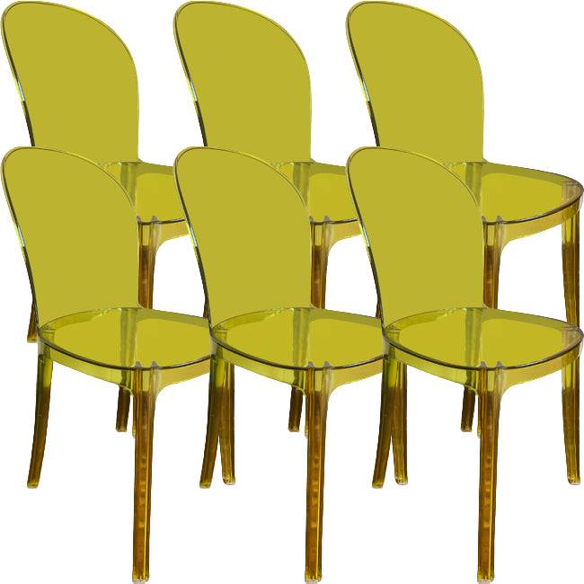 Acrylic Contemporary Kitchen Armless Chairs 16.1" Wide Parsons Chair