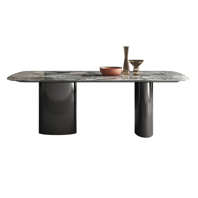 Modern Kitchen Table with Marble Top Metal Legs for Dining Room