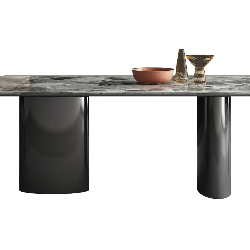 Modern Kitchen Table with Marble Top Metal Legs for Dining Room