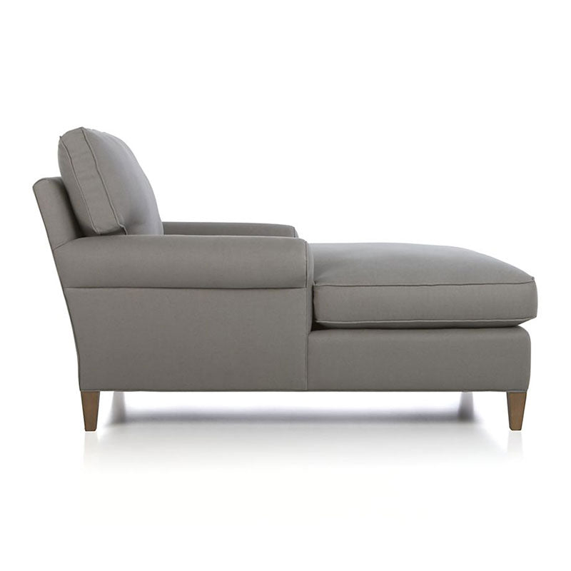 Modern Cushioned Chaise Lounge Rolled Arms Chaise for Bedroom