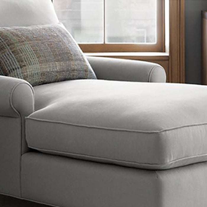 Modern Cushioned Chaise Lounge Rolled Arms Chaise for Bedroom