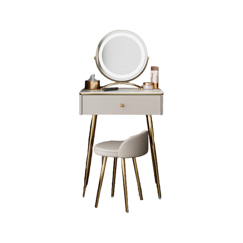 15" Wide Glam Vanity Table White Wooden Make-up Vanity with Drawer