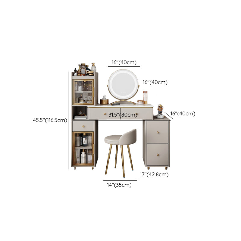 15" Wide Glam Vanity Table White Wooden Make-up Vanity with Drawer