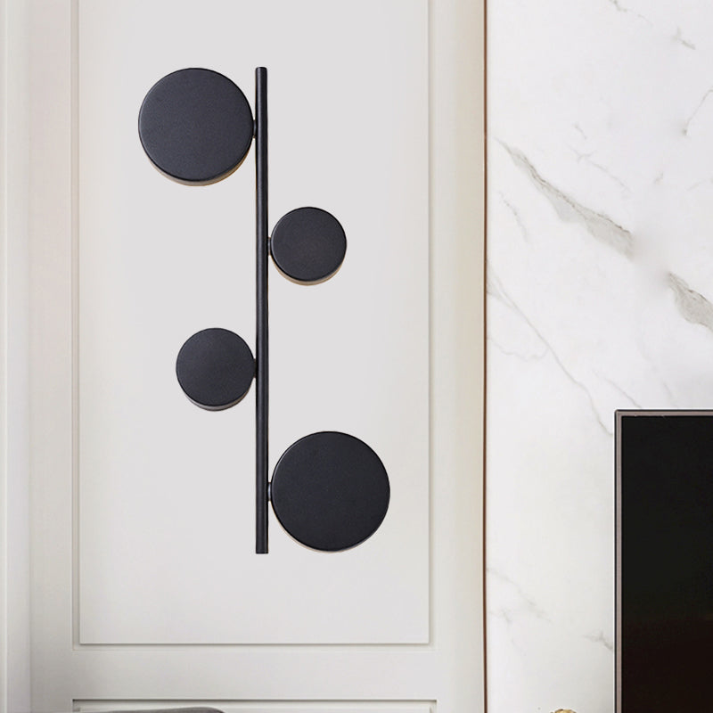 Zwart/gouden afwerking Verticale lineaire SCONCE LICHT Postmodern 3 koppen metalen LED wandlampbeveiliging