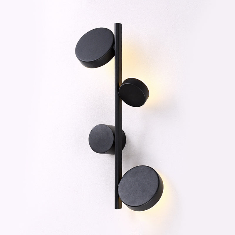 Black/Gold Finish Vertical Linear Sconce Light Post-Modern 3 Heads Metal LED Wall Lamp Fixture