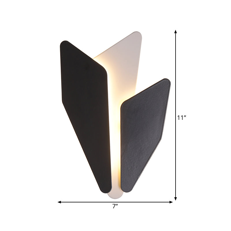 Splicing Bedside Wall Light Sconce Metal LED Contemporary Wall Mount Lamp Fixture in Black, Warm/White Light