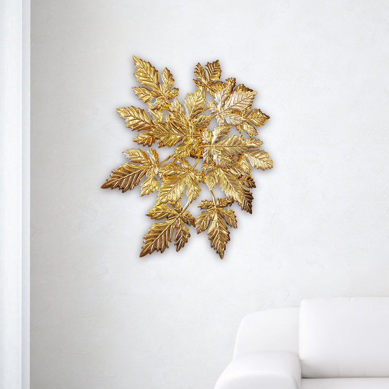 Maple Feuille de forme murale Mont métal contemporain 6 lumières Gol Finishal LED Mur Light Sronce