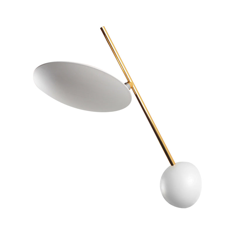 Éclairage mural de lecture de disque blanc Postmoderne LED Metallique Mall Lampe murale avec plaque arrière semi-cercle