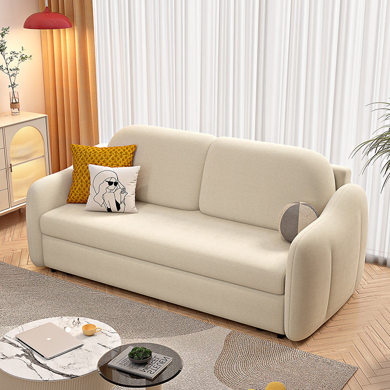 Glam Style Velvet Sleeper Sofa with Cushion Back in Metal Base