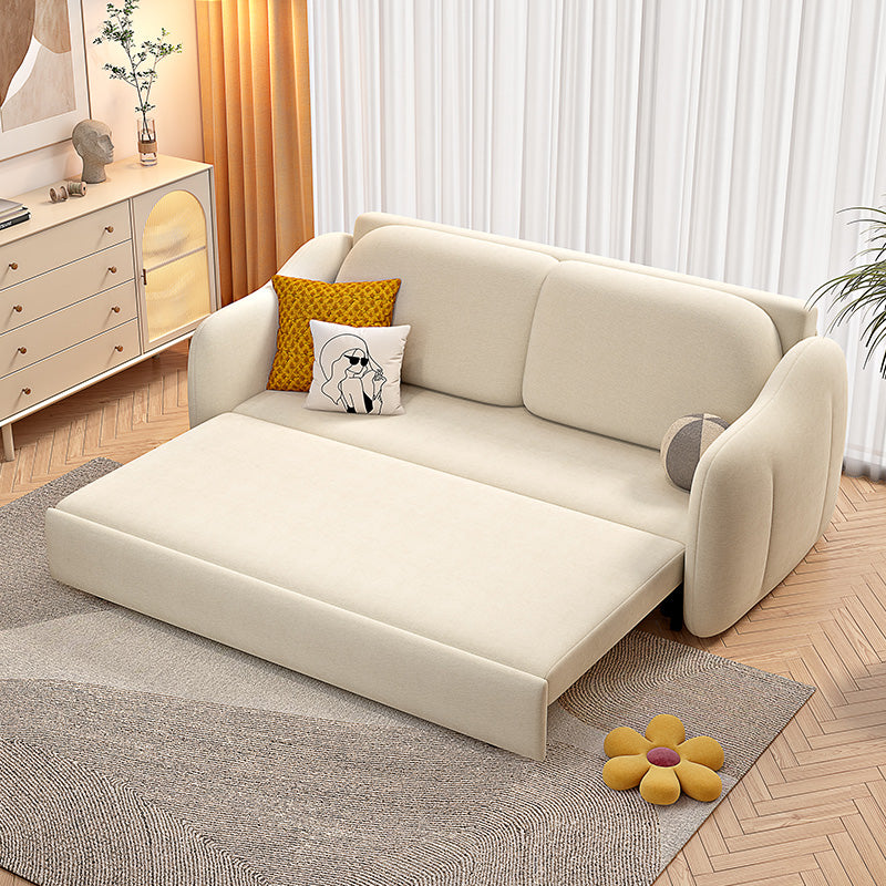 Glam Style Velvet Sleeper Sofa with Cushion Back in Metal Base