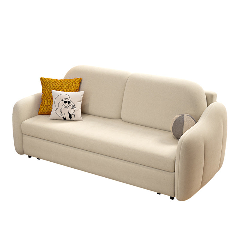Glam Style Velvet Sleeper Sofa with Cushion Back in Metal Base