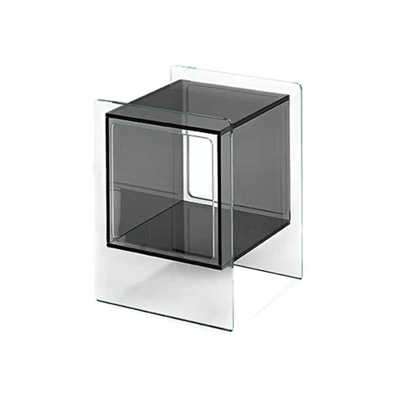 Rectangular Acrylic End Table Set with Storage Modern Simple 21.65" Tall Side Table
